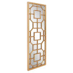 Miroir mural rectangulaire, cadre or antique, 118 cm H x 40 cm L, MDF, aucun assemblage requis