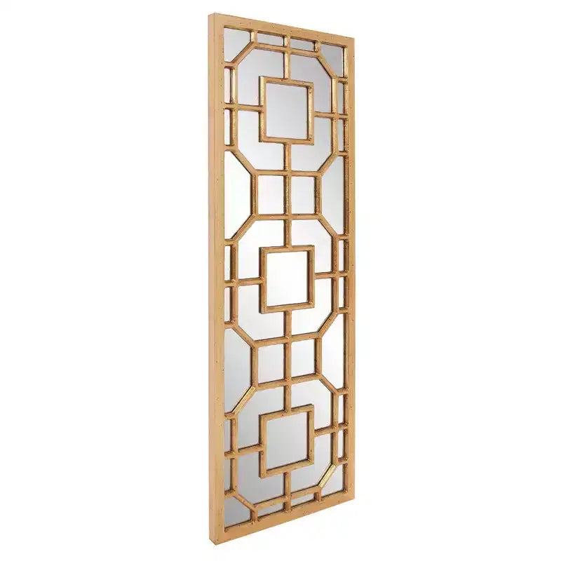 Miroir mural rectangulaire, cadre or antique, 118 cm H x 40 cm L, MDF, aucun assemblage requis