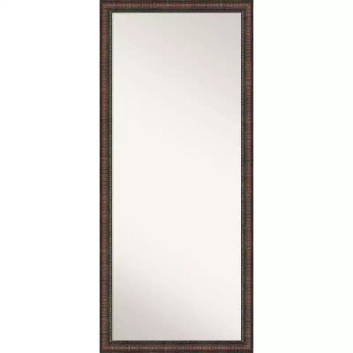 Amanti Art 28"x64" Non-Beveled Full Length Floor Leaner Caleb Brown Framed Mirror: Rustic Farmhouse Style, Polystyrene Frame