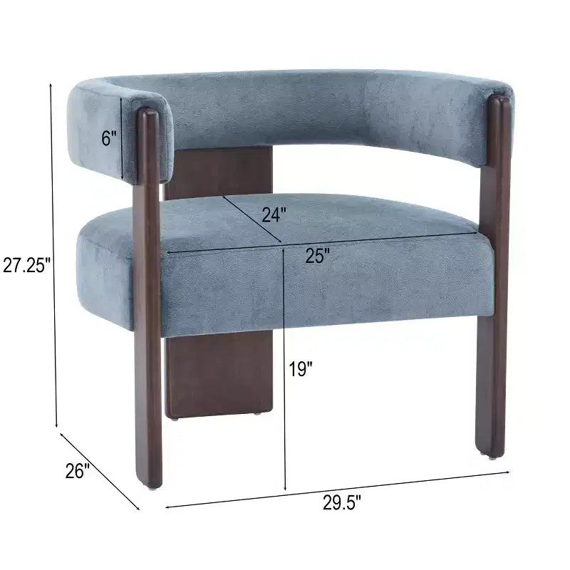 Fauteuil d'appoint moderne en velours, pieds en bois d'hévéa, capacité de 136 kg