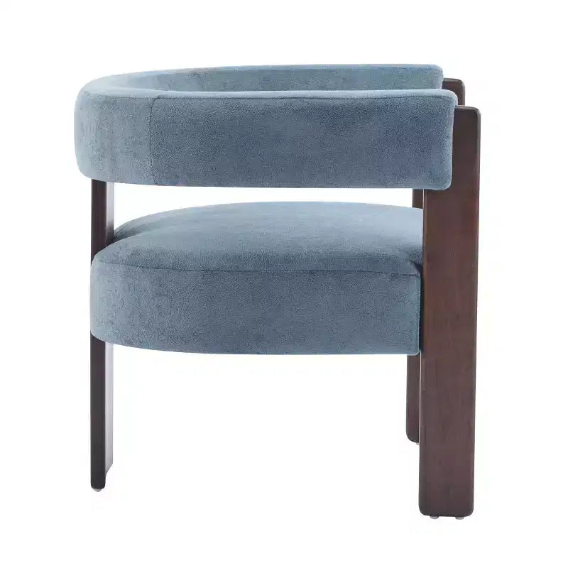 Fauteuil d'appoint moderne en velours, pieds en bois d'hévéa, capacité de 136 kg