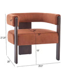Fauteuil d'appoint moderne en velours, pieds en bois d'hévéa, capacité de 136 kg