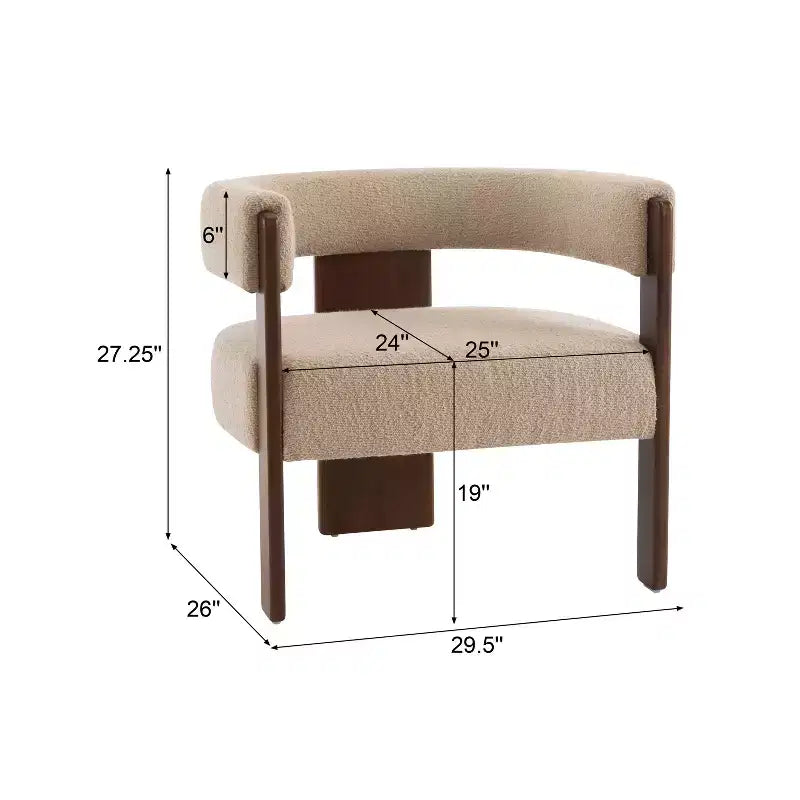Fauteuil d'appoint moderne en velours, pieds en bois d'hévéa, capacité de 136 kg