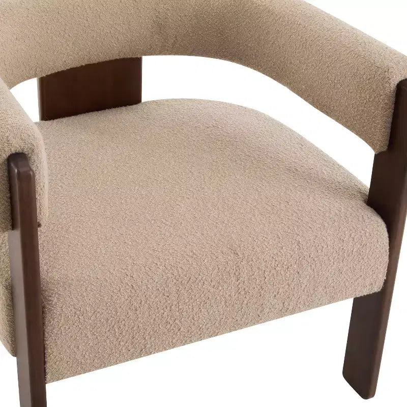 Fauteuil d'appoint moderne en velours, pieds en bois d'hévéa, capacité de 136 kg