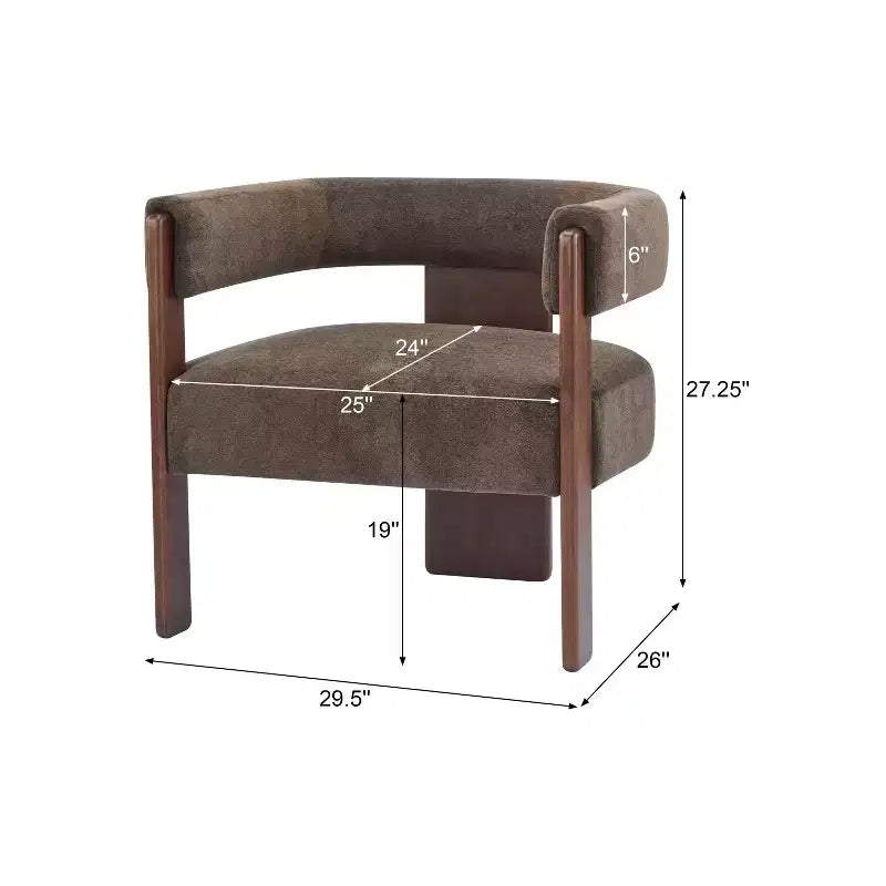 Fauteuil d'appoint moderne en velours, pieds en bois d'hévéa, capacité de 136 kg