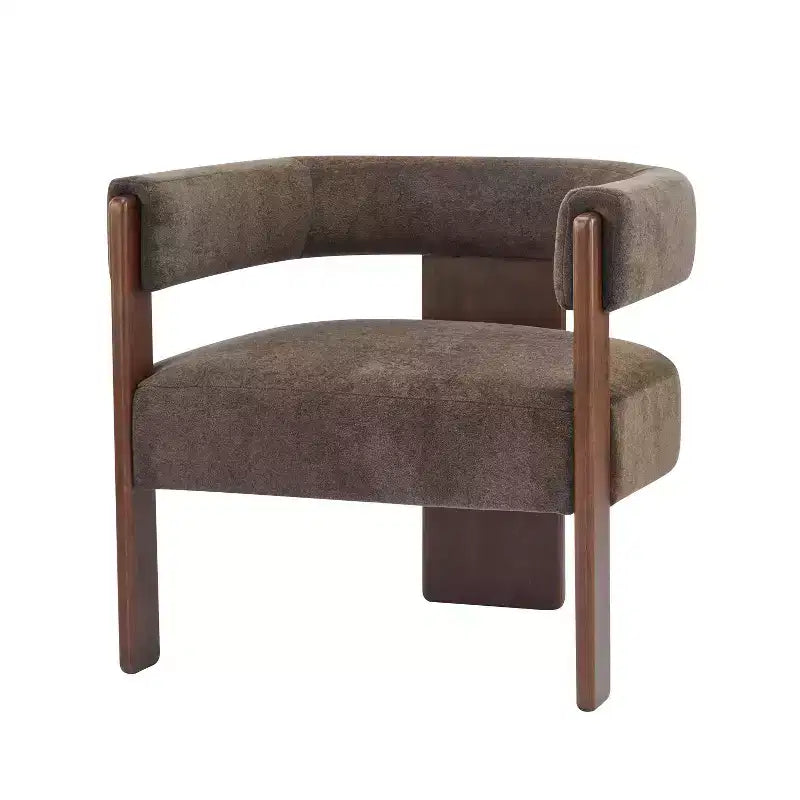 Fauteuil d'appoint moderne en velours, pieds en bois d'hévéa, capacité de 136 kg