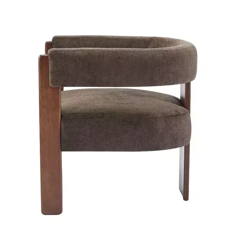 Fauteuil d'appoint moderne en velours, pieds en bois d'hévéa, capacité de 136 kg