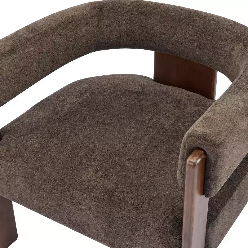 Fauteuil d'appoint moderne en velours, pieds en bois d'hévéa, capacité de 136 kg