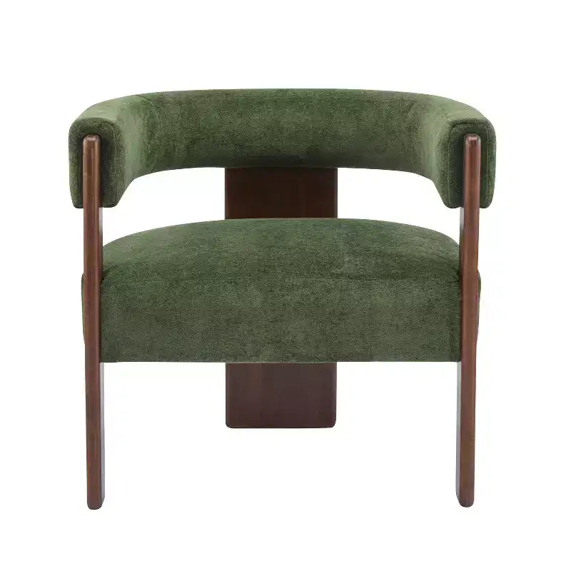 Fauteuil d'appoint moderne en velours, pieds en bois d'hévéa, capacité de 136 kg