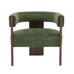 Fauteuil d'appoint moderne en velours, pieds en bois d'hévéa, capacité de 136 kg