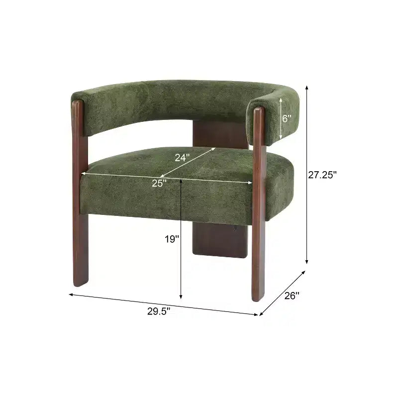 Fauteuil d'appoint moderne en velours, pieds en bois d'hévéa, capacité de 136 kg