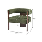 Fauteuil d'appoint moderne en velours, pieds en bois d'hévéa, capacité de 136 kg