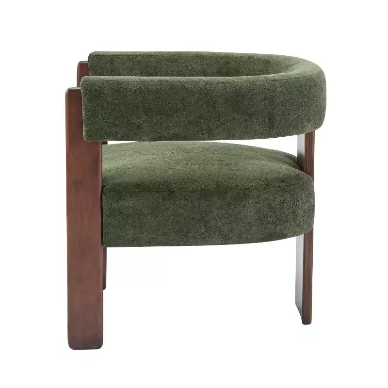 Fauteuil d'appoint moderne en velours, pieds en bois d'hévéa, capacité de 136 kg