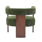 Fauteuil d'appoint moderne en velours, pieds en bois d'hévéa, capacité de 136 kg