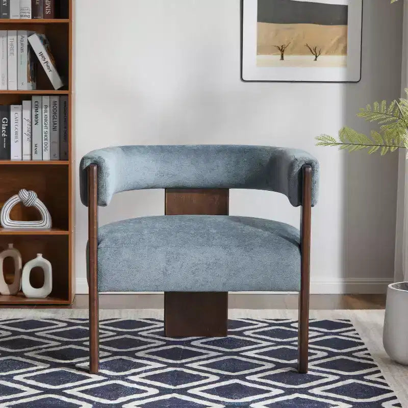 Fauteuil d'appoint moderne en velours, pieds en bois d'hévéa, capacité de 136 kg