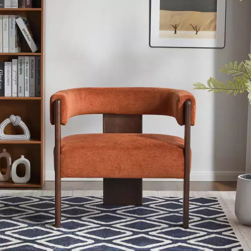 Fauteuil d'appoint moderne en velours, pieds en bois d'hévéa, capacité de 136 kg