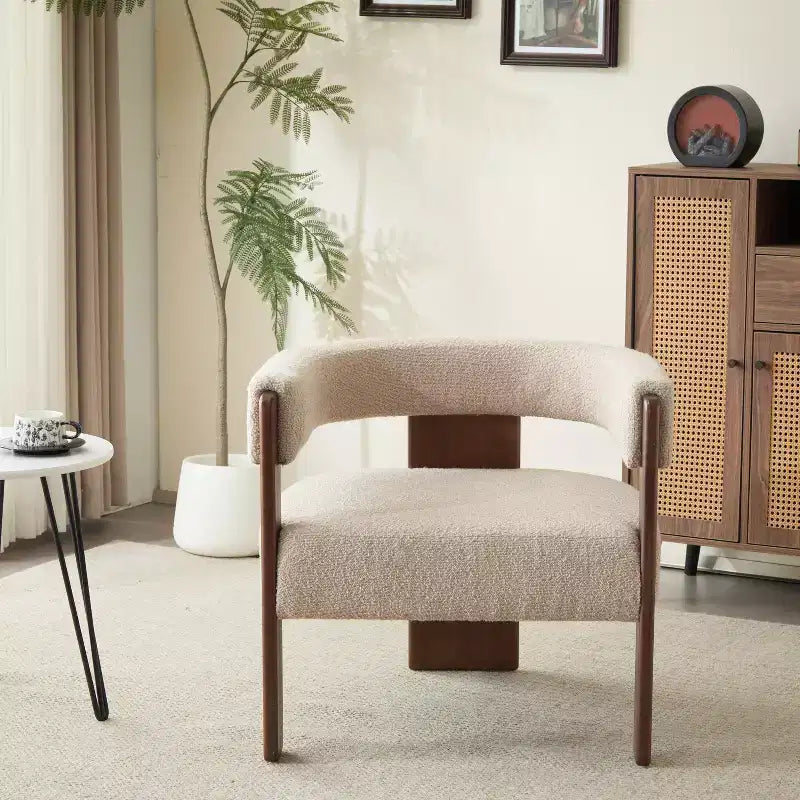 Fauteuil d'appoint moderne en velours, pieds en bois d'hévéa, capacité de 136 kg