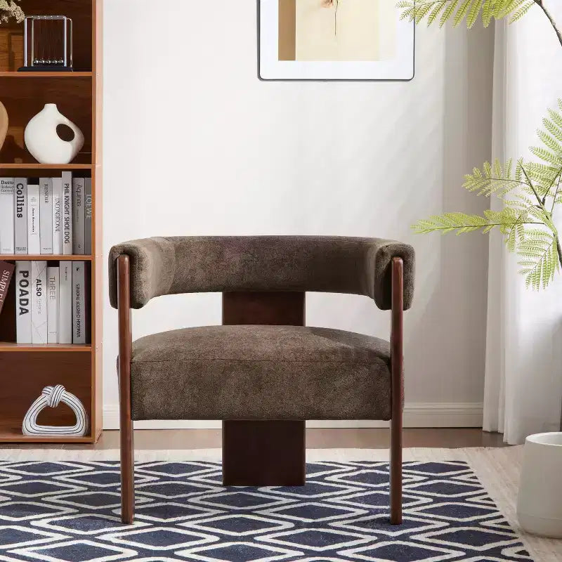 Fauteuil d'appoint moderne en velours, pieds en bois d'hévéa, capacité de 136 kg