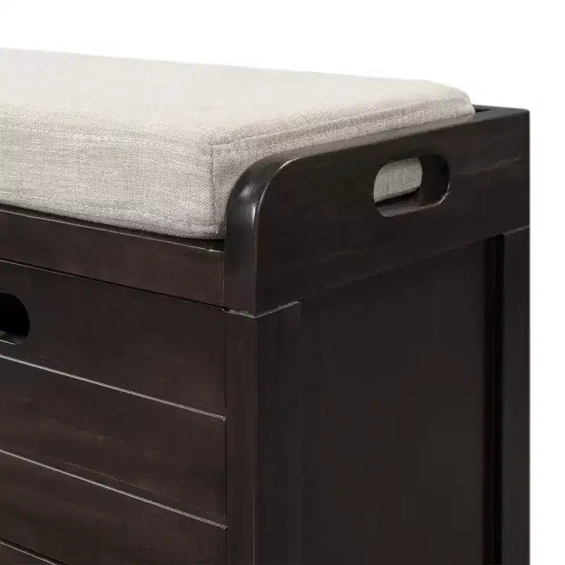Banc de rangement avec 2 tiroirs et panier amovible, Bois d'acacia, 81 cm (l) x 51 cm (H)