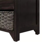 Banc de rangement avec 2 tiroirs et panier amovible, Bois d'acacia, 81 cm (l) x 51 cm (H)