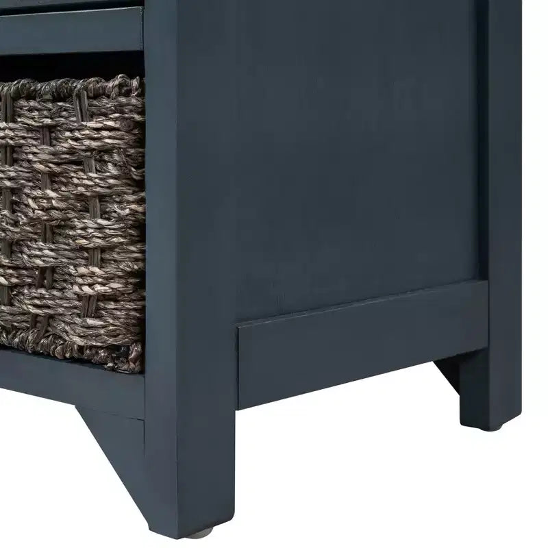 Banc de rangement avec 2 tiroirs et panier amovible, Bois d'acacia, 81 cm (l) x 51 cm (H)
