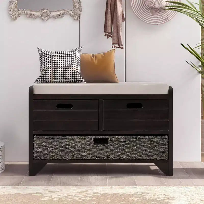 Whisen Storage Bench with Removable Basket and 2 Drawers