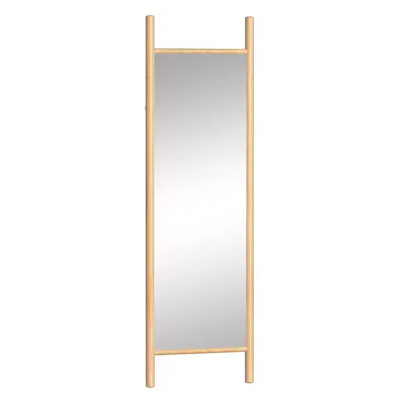 Miroir mural en bois massif de style échelle, 21"L x 64"H, marron, aucun assemblage requis