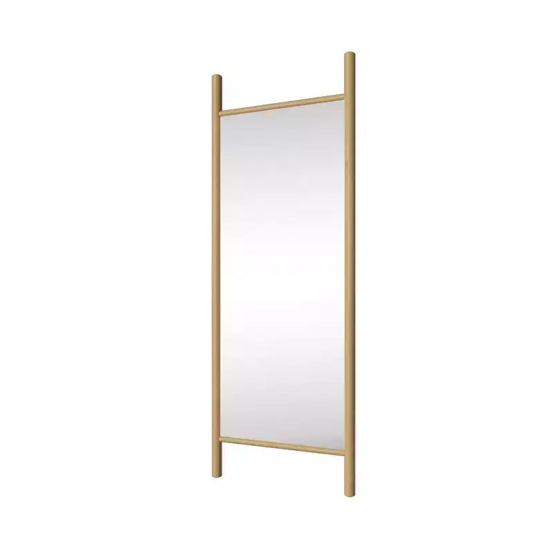 Miroir mural en bois massif de style échelle, 21"L x 64"H, marron, aucun assemblage requis