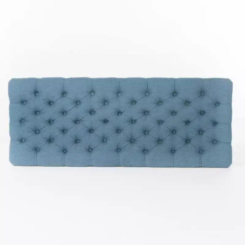 Pouf de rangement contemporain en tissu capitonné, 127 cm L, 2 places, capacité de 136 kg