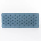 Pouf de rangement contemporain en tissu capitonné, 127 cm L, 2 places, capacité de 136 kg