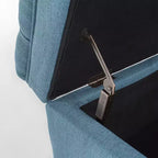 Pouf de rangement contemporain en tissu capitonné, 127 cm L, 2 places, capacité de 136 kg