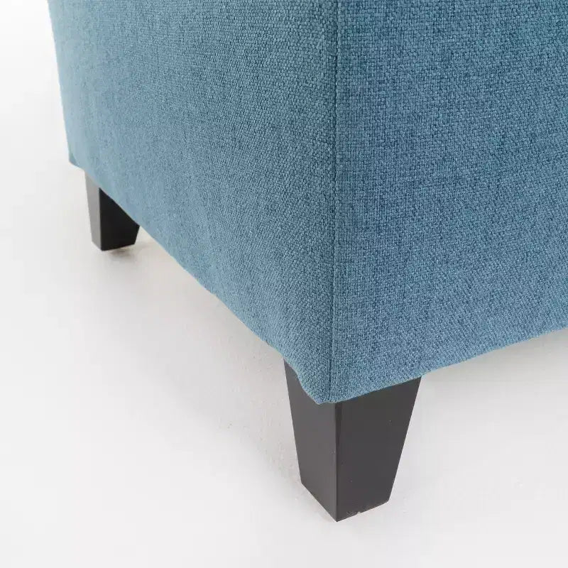 Pouf de rangement contemporain en tissu capitonné, 127 cm L, 2 places, capacité de 136 kg