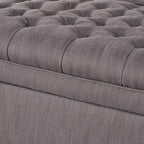 Pouf de rangement contemporain en tissu capitonné, 127 cm L, 2 places, capacité de 136 kg