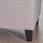 Pouf de rangement contemporain en tissu capitonné, 127 cm L, 2 places, capacité de 136 kg