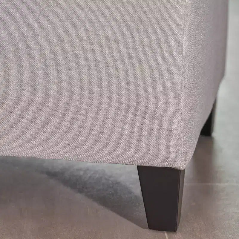 Pouf de rangement contemporain en tissu capitonné, 127 cm L, 2 places, capacité de 136 kg