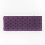 Pouf de rangement contemporain en tissu capitonné, 127 cm L, 2 places, capacité de 136 kg