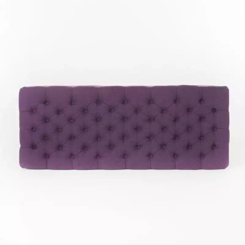 Pouf de rangement contemporain en tissu capitonné, 127 cm L, 2 places, capacité de 136 kg