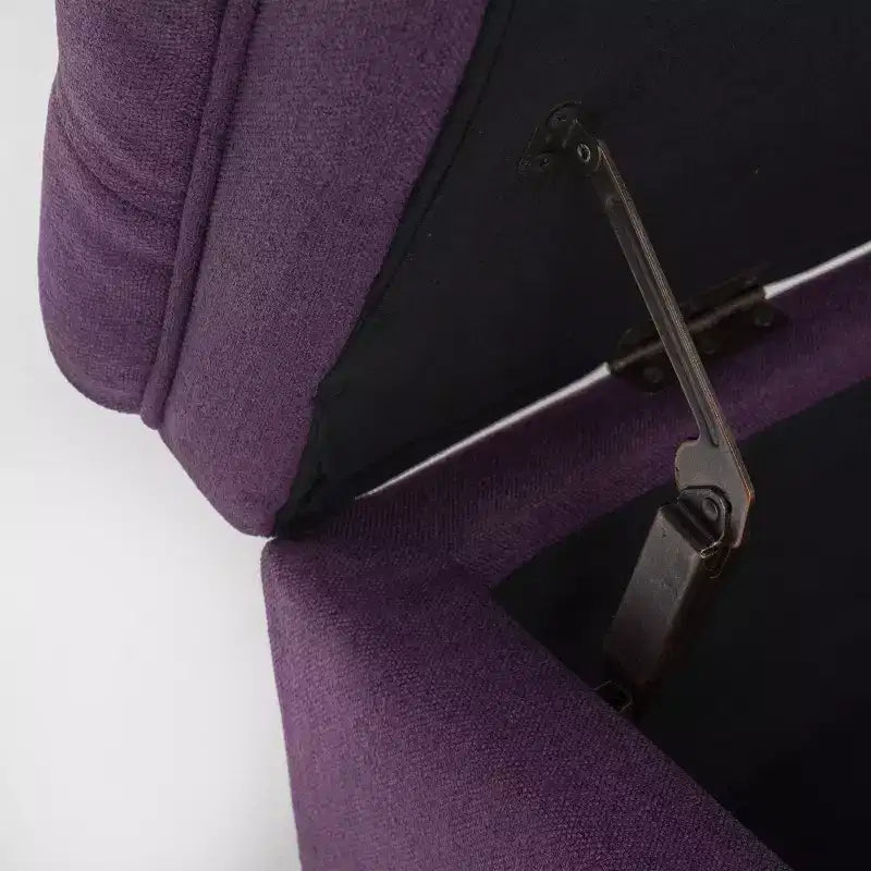 Pouf de rangement contemporain en tissu capitonné, 127 cm L, 2 places, capacité de 136 kg
