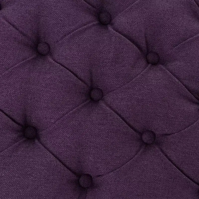 Pouf de rangement contemporain en tissu capitonné, 127 cm L, 2 places, capacité de 136 kg