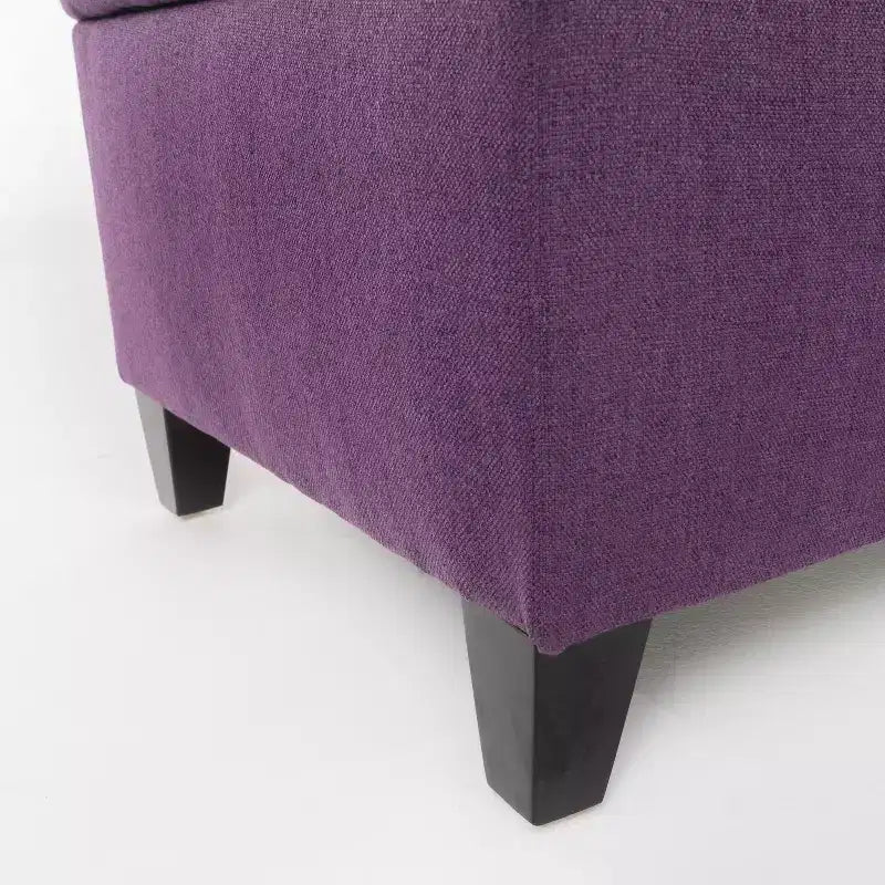 Pouf de rangement contemporain en tissu capitonné, 127 cm L, 2 places, capacité de 136 kg