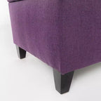 Pouf de rangement contemporain en tissu capitonné, 127 cm L, 2 places, capacité de 136 kg