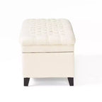 Pouf de rangement contemporain en tissu capitonné, 127 cm L, 2 places, capacité de 136 kg