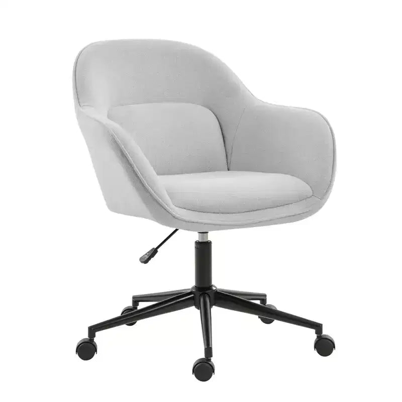 Chaise de bureau pivotante avec dossier incurvé, hauteur réglable, assise rembourrée