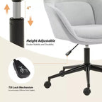 Chaise de bureau pivotante avec dossier incurvé, hauteur réglable, assise rembourrée