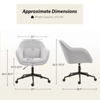 Chaise de bureau pivotante avec dossier incurvé, hauteur réglable, assise rembourrée