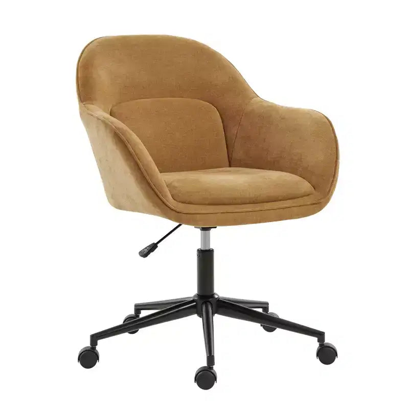 Chaise de bureau pivotante avec dossier incurvé, hauteur réglable, assise rembourrée