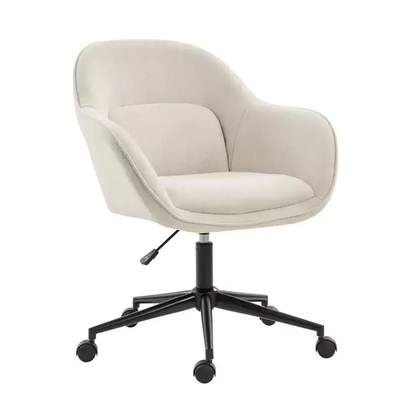 Chaise de bureau pivotante avec dossier incurvé, hauteur réglable, assise rembourrée