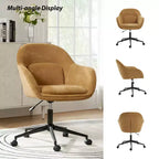 Chaise de bureau pivotante avec dossier incurvé, hauteur réglable, assise rembourrée
