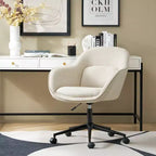 Chaise de bureau pivotante avec dossier incurvé, hauteur réglable, assise rembourrée