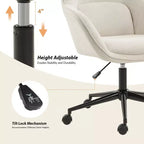 Chaise de bureau pivotante avec dossier incurvé, hauteur réglable, assise rembourrée